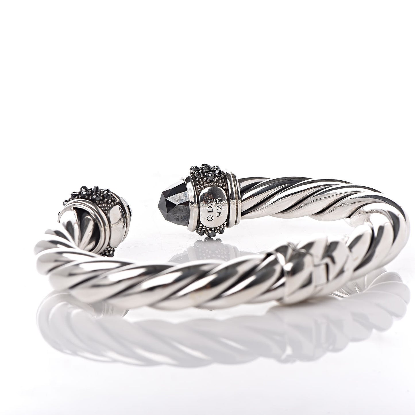 Sterling Silver Hematine Cable Berries Bracelet