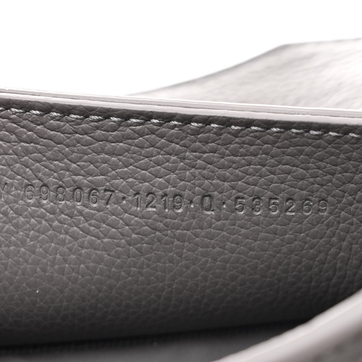 Grained Calfskin Neo Classic Silver Hardware Mini City Dark Grey