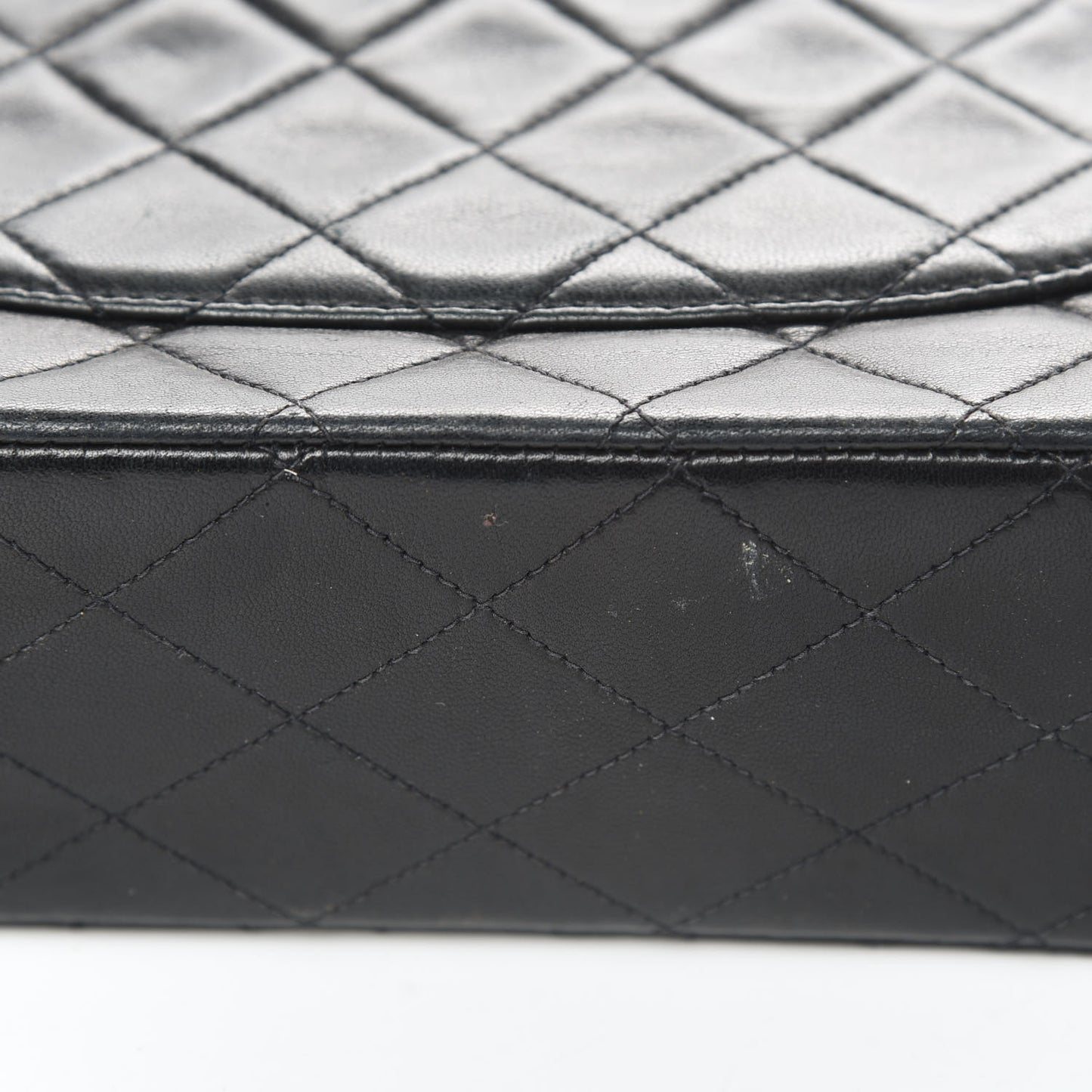 Lambskin Quilted Medium Double Flap Black