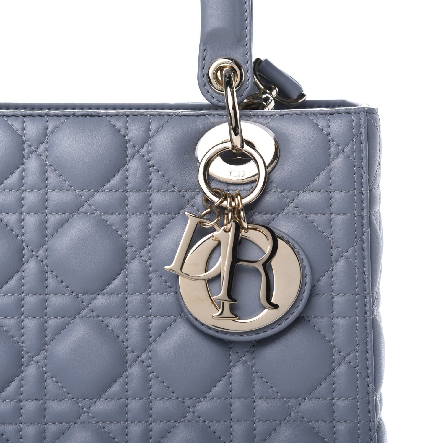 Christian Dior Lambskin Cannage Medium Lady Dior Blue 10 of 12