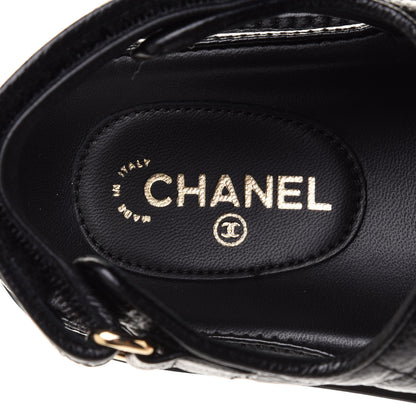 Chanel Grained Calfskin Velcro Dad Sandals 36 Black 7 of 10