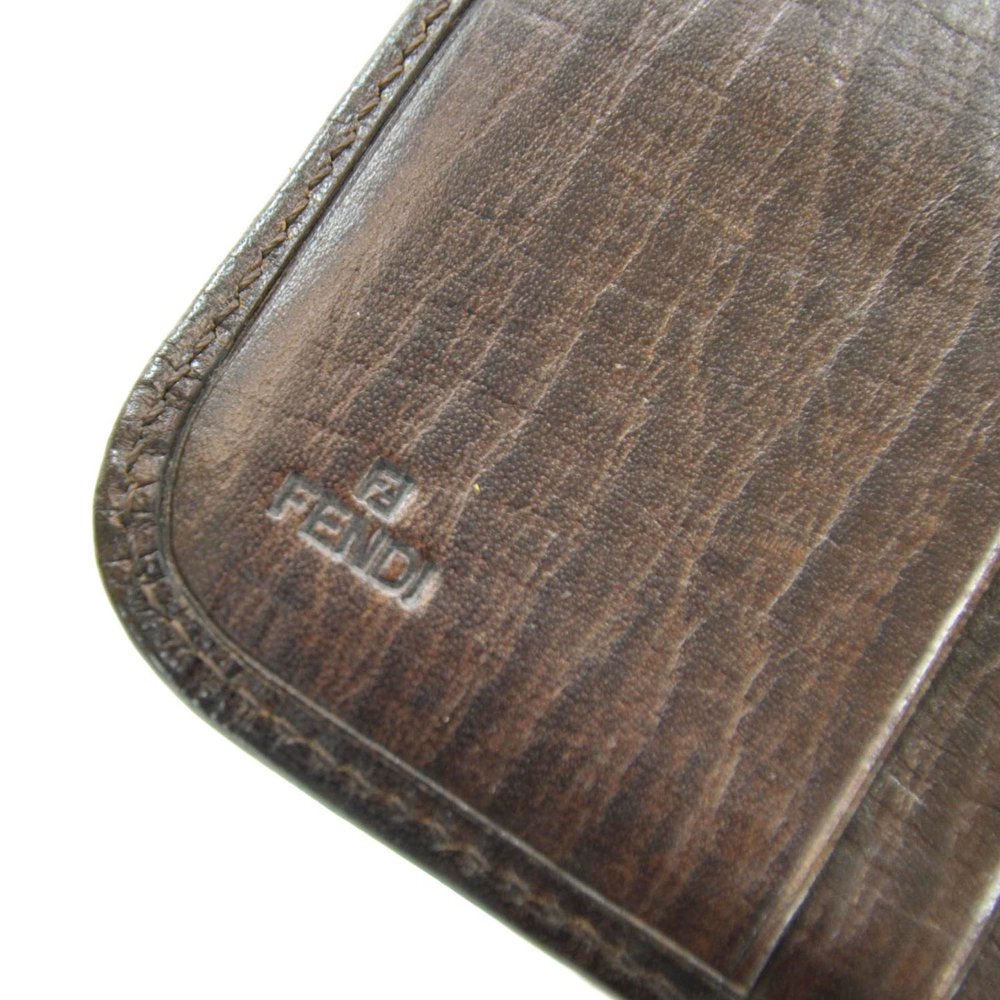 Zucchino Vitello Compact Zip Around Wallet Mogano Panna Bruciato