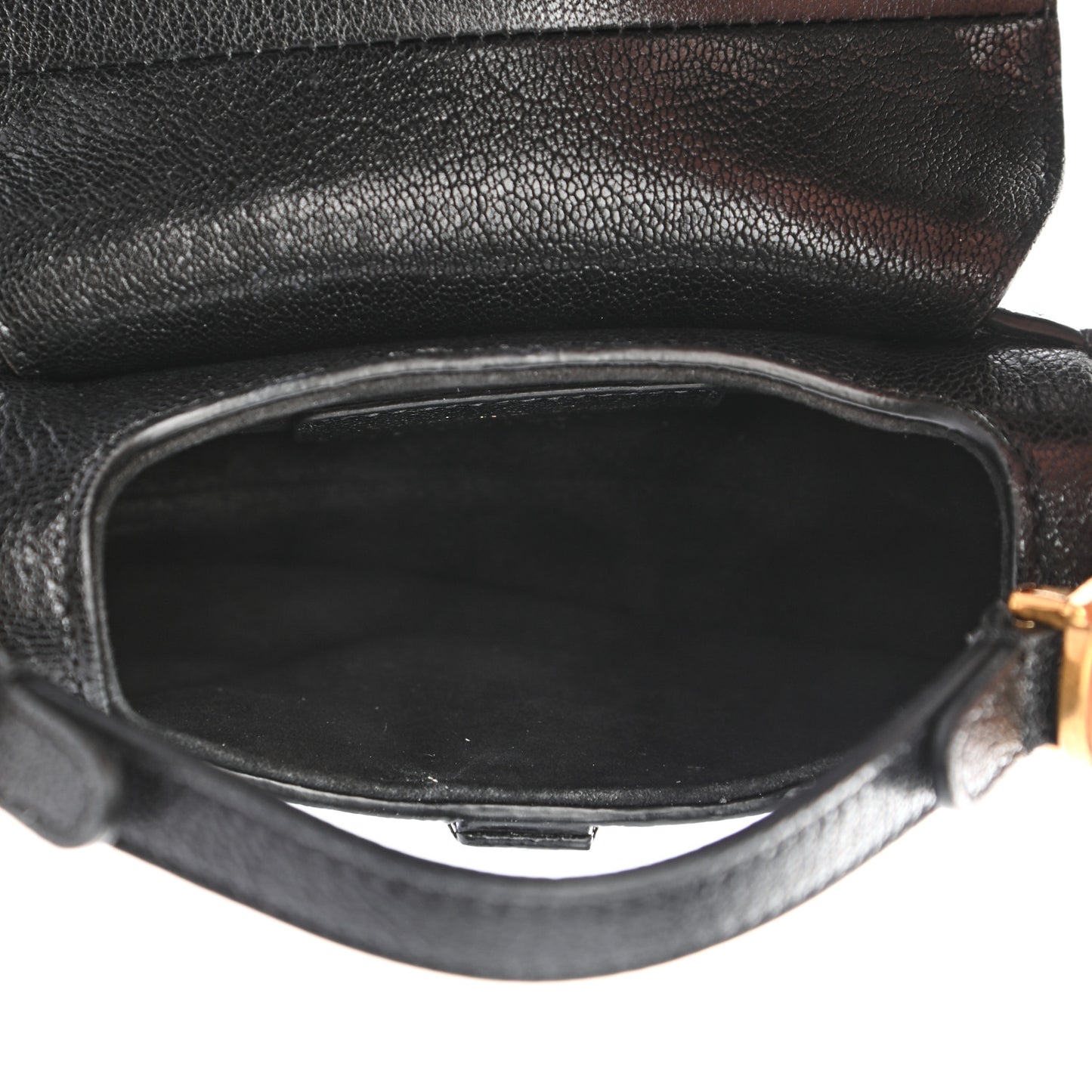 Goatskin Micro Saddle Bag Black