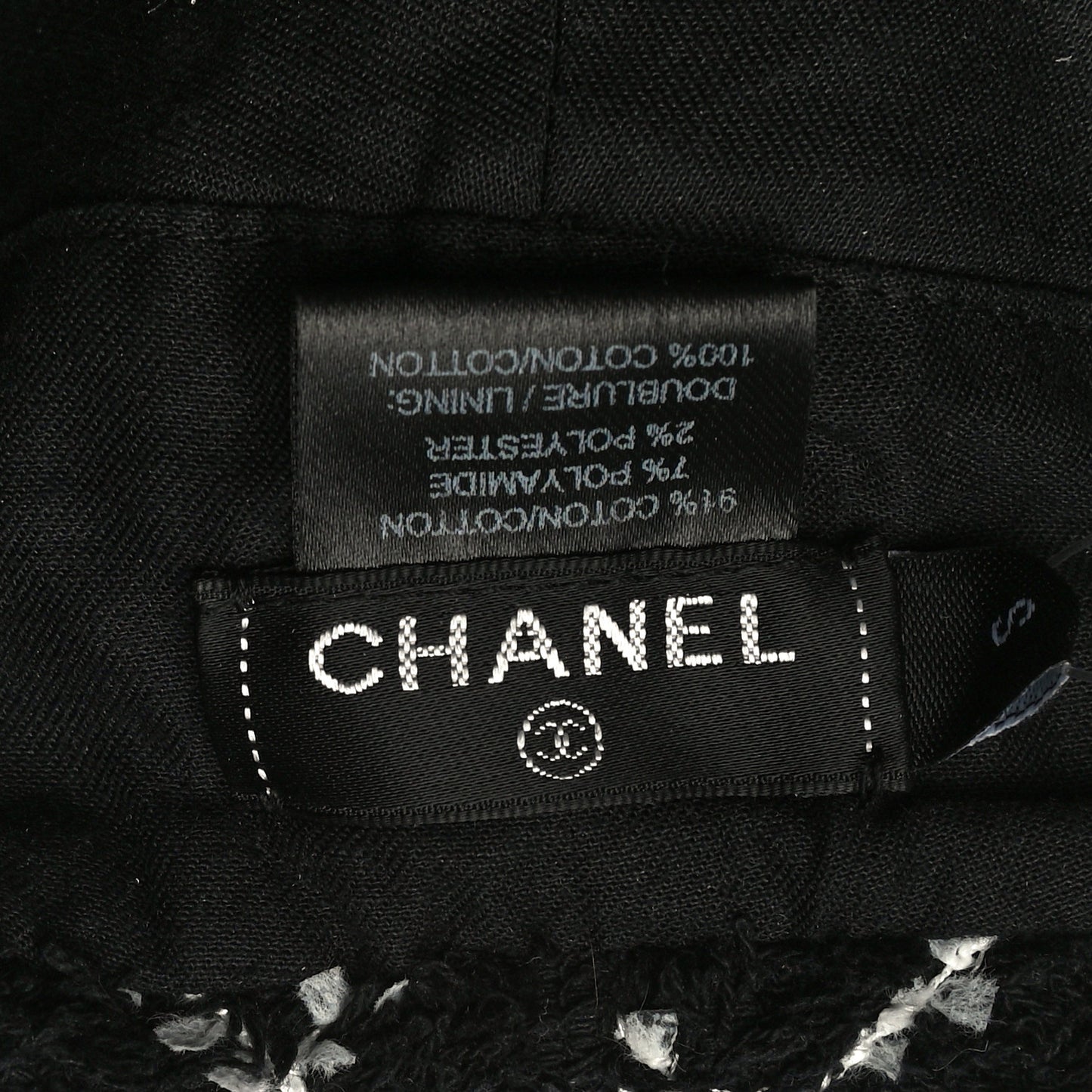 Cotton Tweed CC Beret S Black White