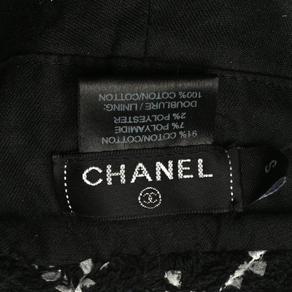 Chanel Cotton Tweed CC Beret S Black White 4 of 5