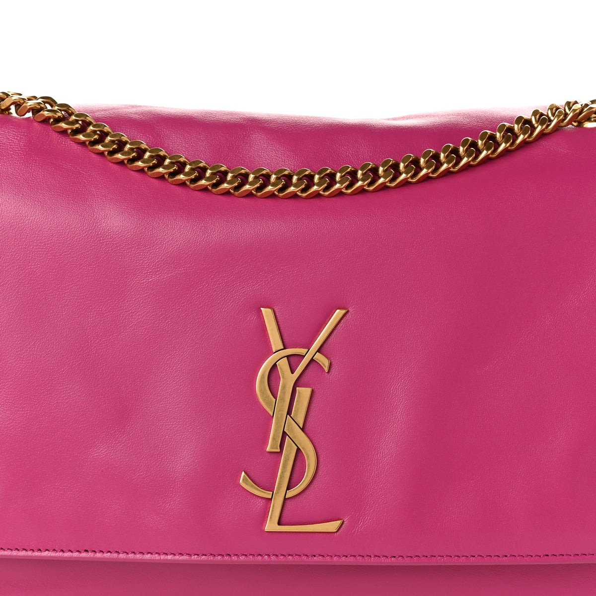 Saint Laurent Smooth Calfskin Suede Medium Reversible Monogram Kate Satchel Rose Rubis 13 of 18