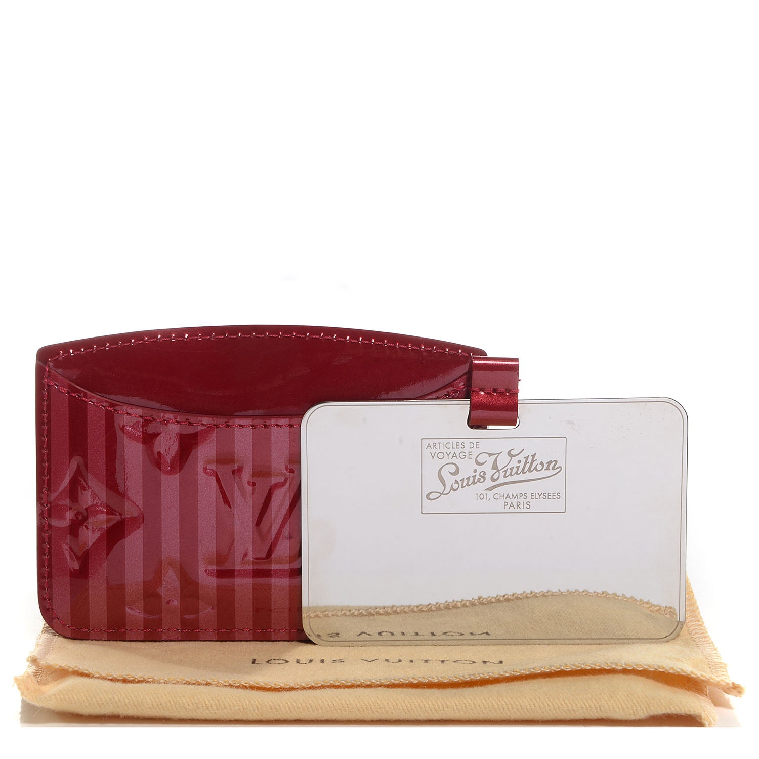 Louis Vuitton Vernis Rayures Mirror Case Pomme D'Amour 5 of 7