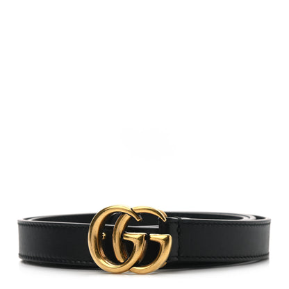 Gucci Calfskin Double G 20mm Belt 80 32 Black 1 of 4