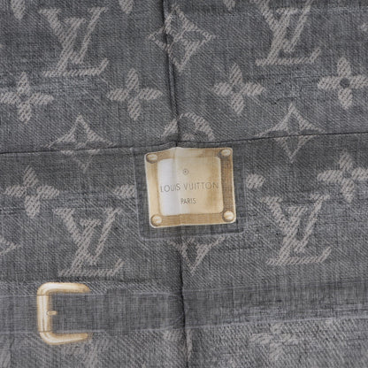 Louis Vuitton Silk Monogram New Denim Bandana Scarf Black 3 of 5