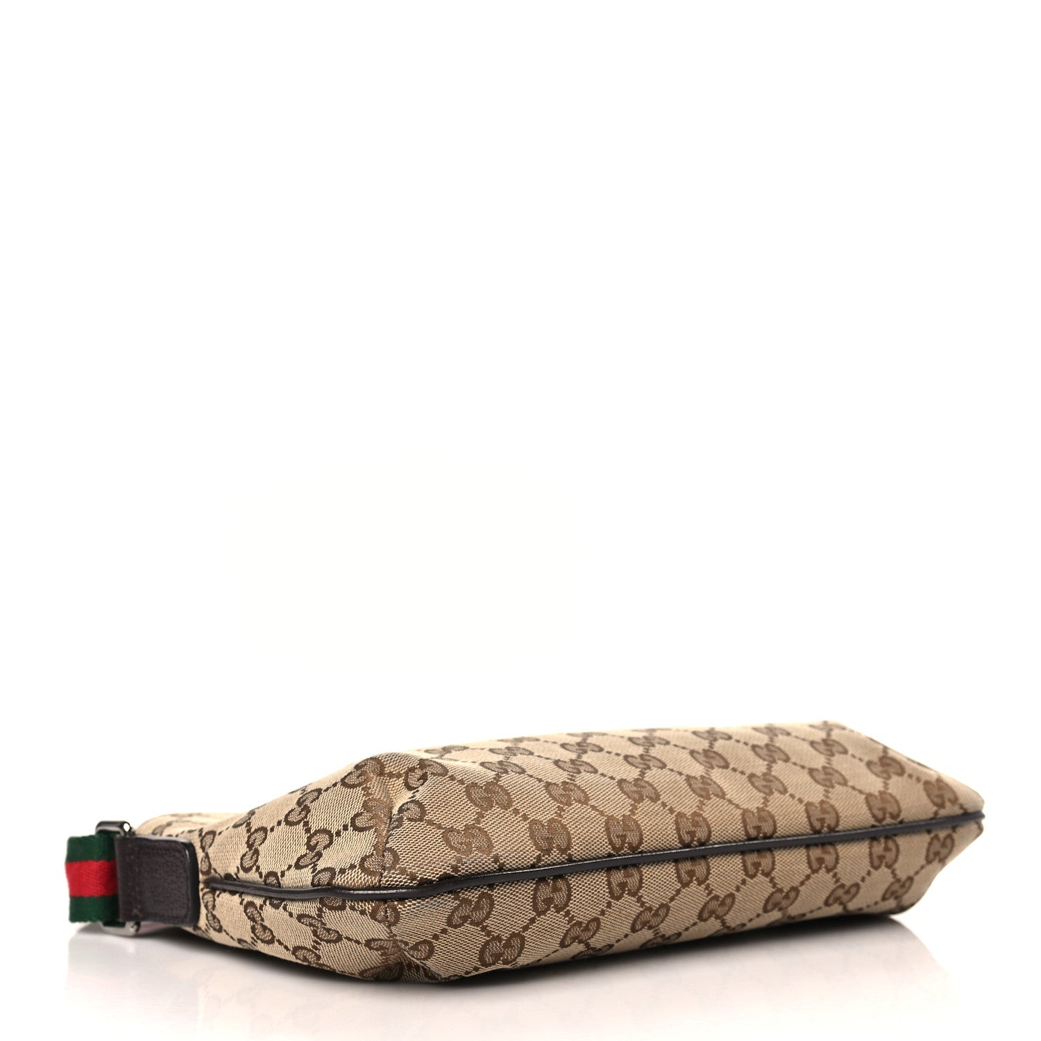Gucci Monogram Web Small Flat Messenger Crossbody Dark Brown 4 of 9