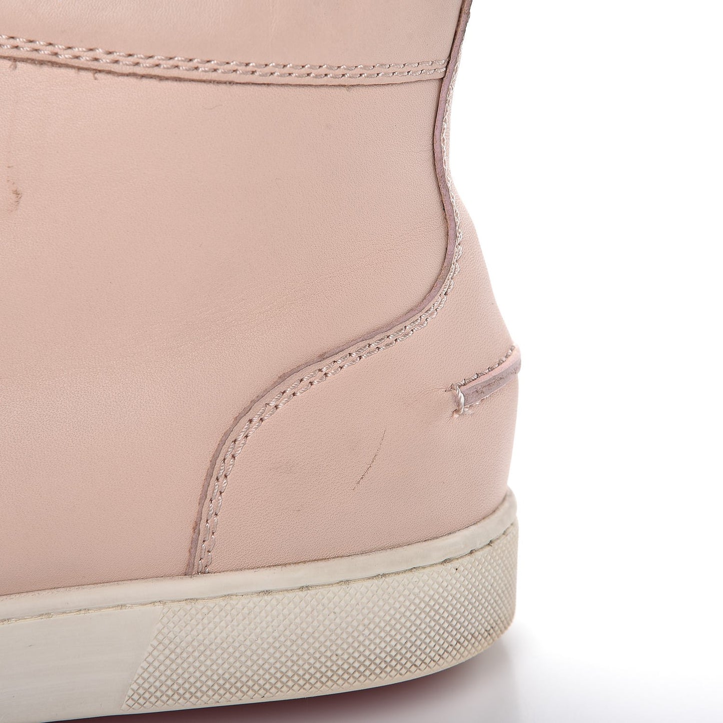 Patent Calfskin Lou Spikes Flat Sneakers 38 Poudre