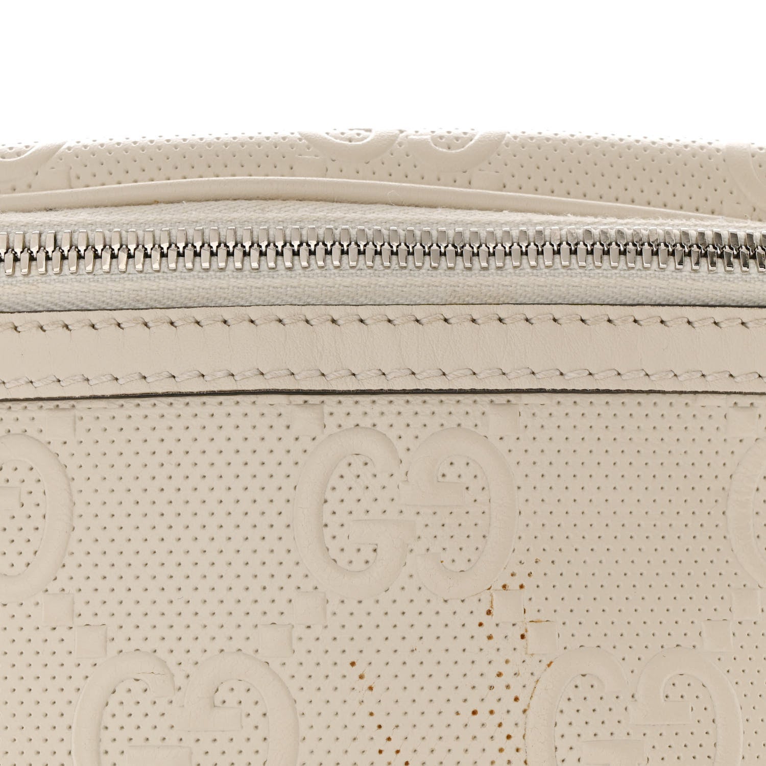 Gucci Calfskin GG Tennis Embossed Belt Bag Mystic White 8 of 10