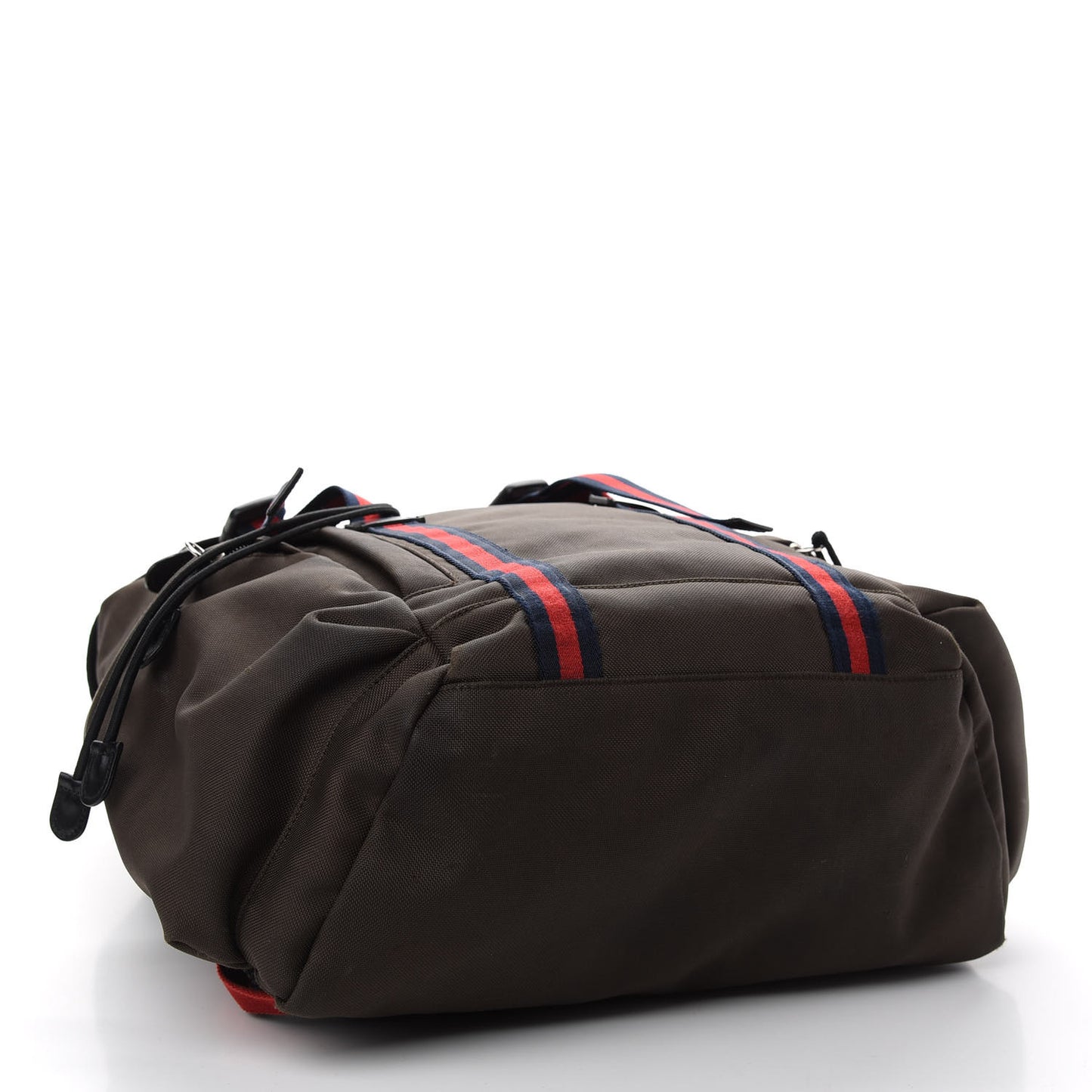 Techno Canvas Web Double Buckle Backpack Brown