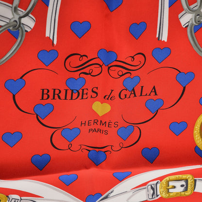 Hermes Silk Brides De Gala Love Scarf 90 Rouge Vif Marine White 3 of 5