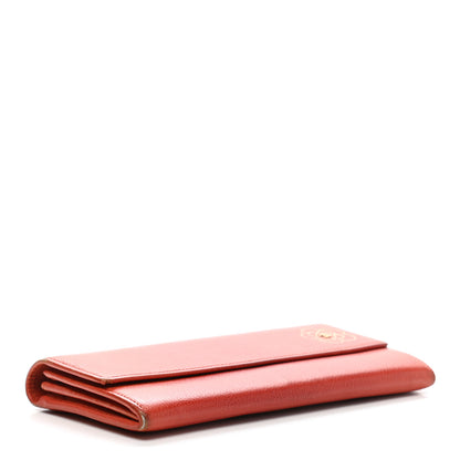 Chanel Goatskin Camellia Embossed Flap Wallet Red 4 of 15