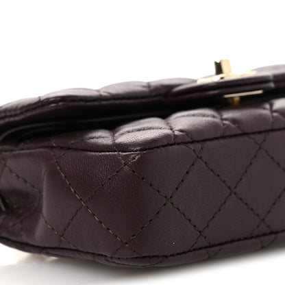 Chanel Lambskin Quilted Mini Flap Bag Charm With Hook Dark Brown 8 of 13