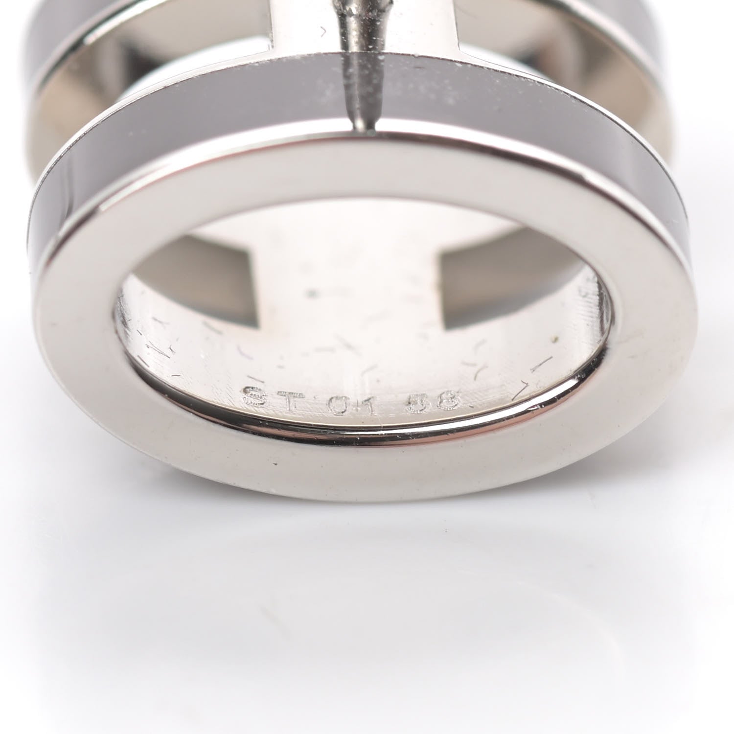 Hermes Silver Lacquered Pop H Earrings Etain 5 of 6