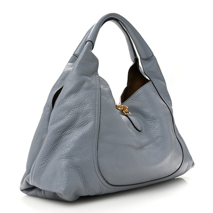 Gucci Grained Calfskin Softbit Maxi Shoulder Bag Dusty Blue 4 of 14