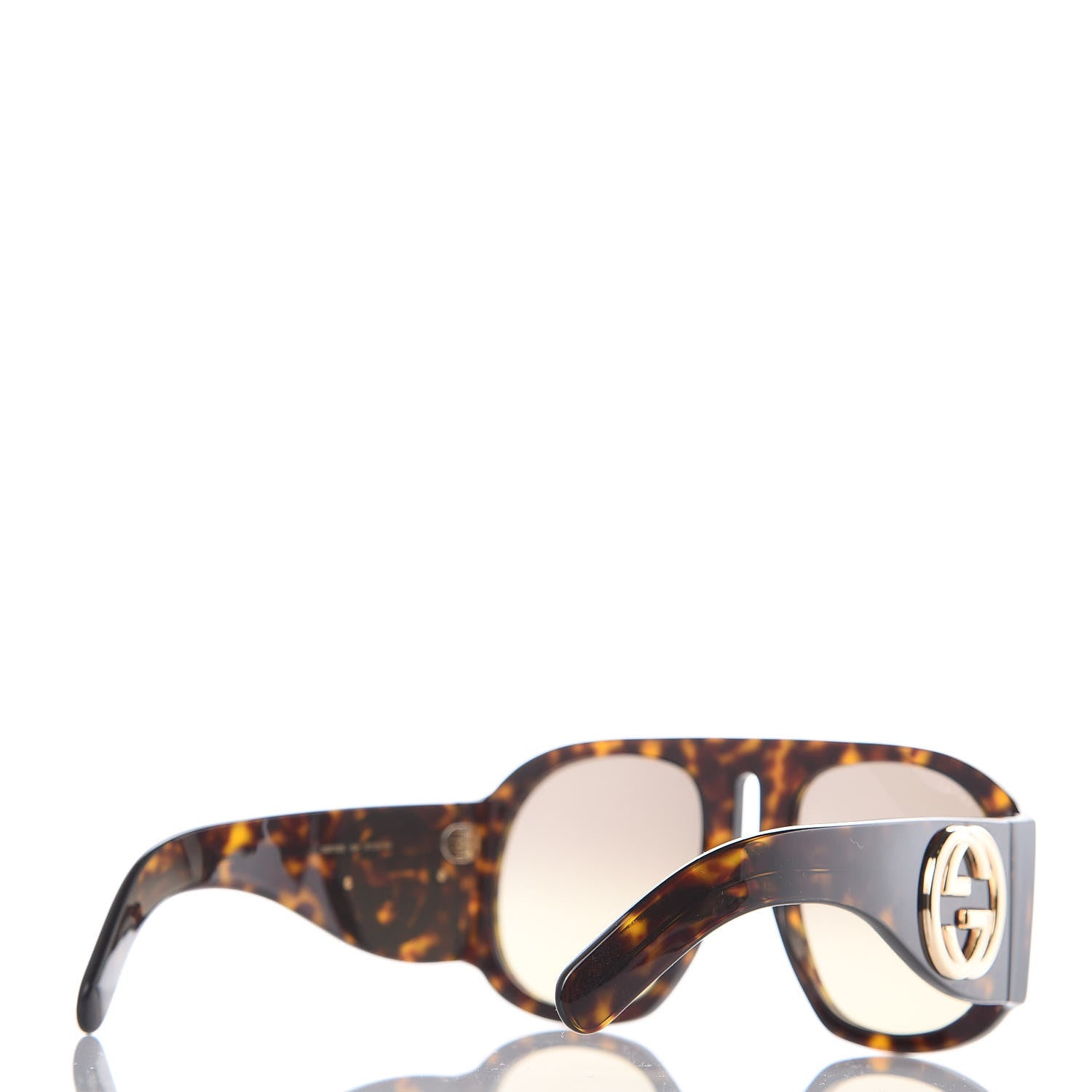 Gucci Oversized Aviator Sunglasses GG0152S Tortoise 4 of 7
