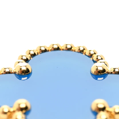 Van Cleef & Arpels 18K Yellow Gold Blue Agate 5 Motifs Vintage Alhambra Bracelet 5 of 5