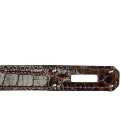 Hermes Shiny Niloticus Crocodile Birkin 30 Havane 14 of 23