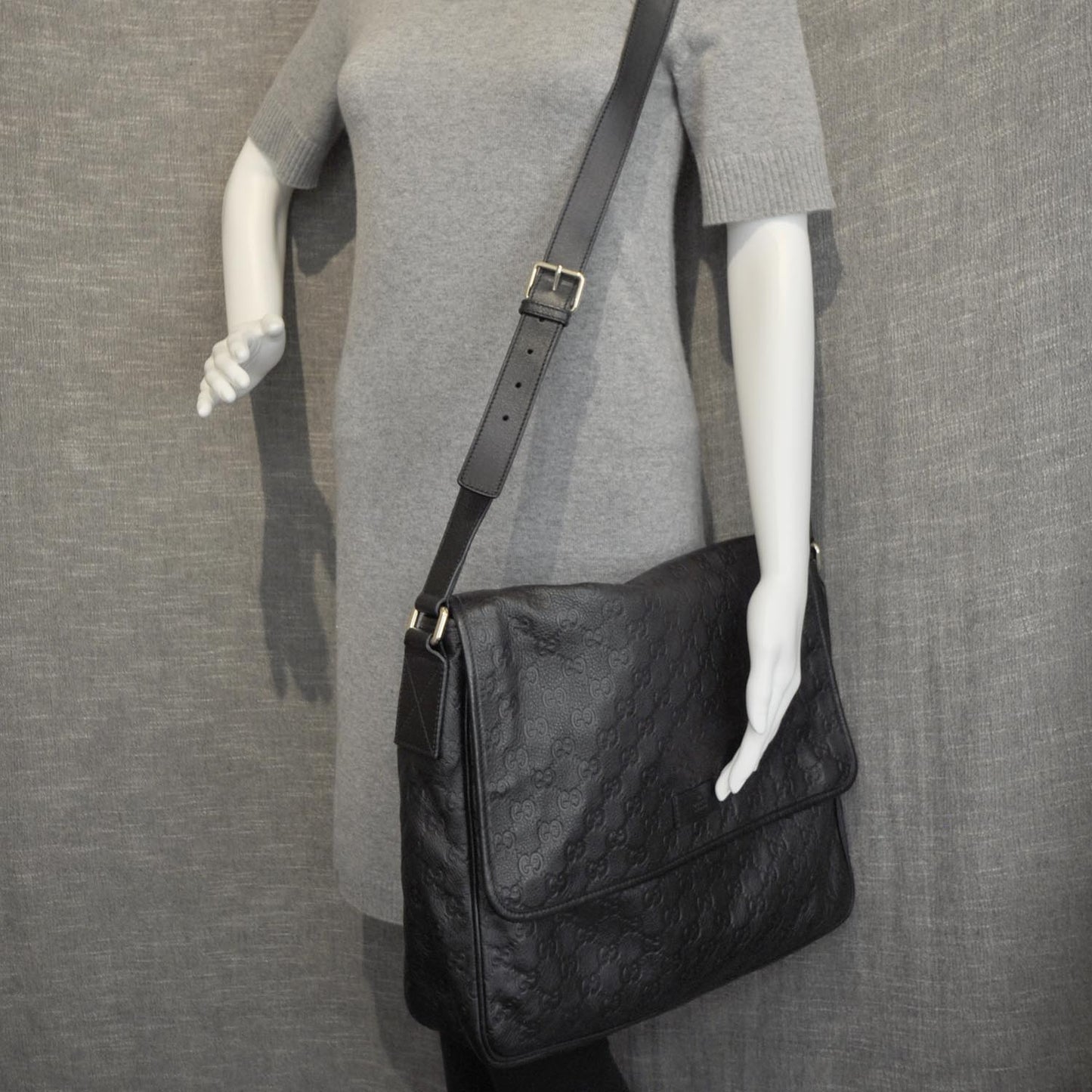 Guccissima Joy Flap Messenger Bag Black