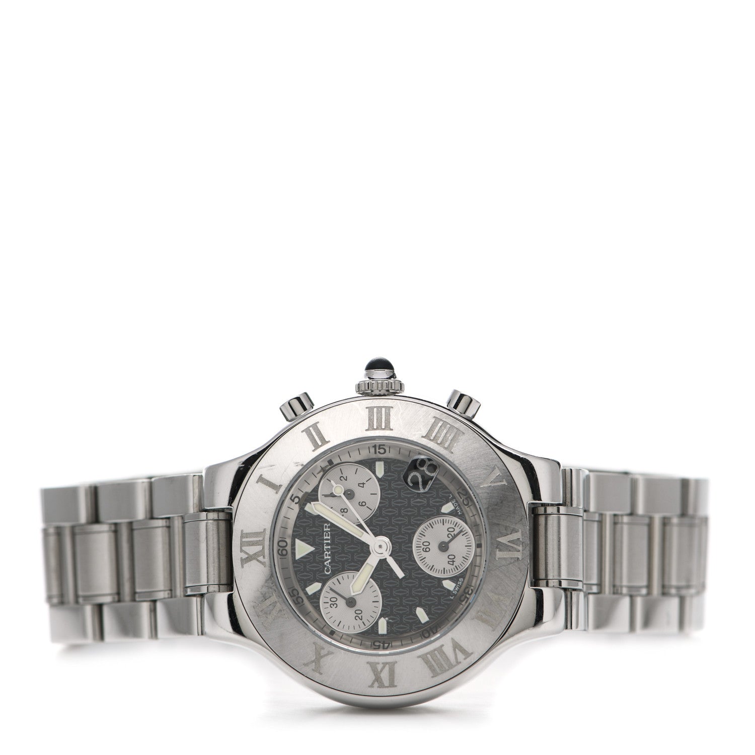 Cartier Stainless Steel 38mm Must de 21 Chronograph Quartz Watch Black 2 of 6