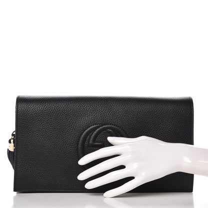 Gucci Pebbled Calfskin Medium Soho Clutch Black 2 of 8