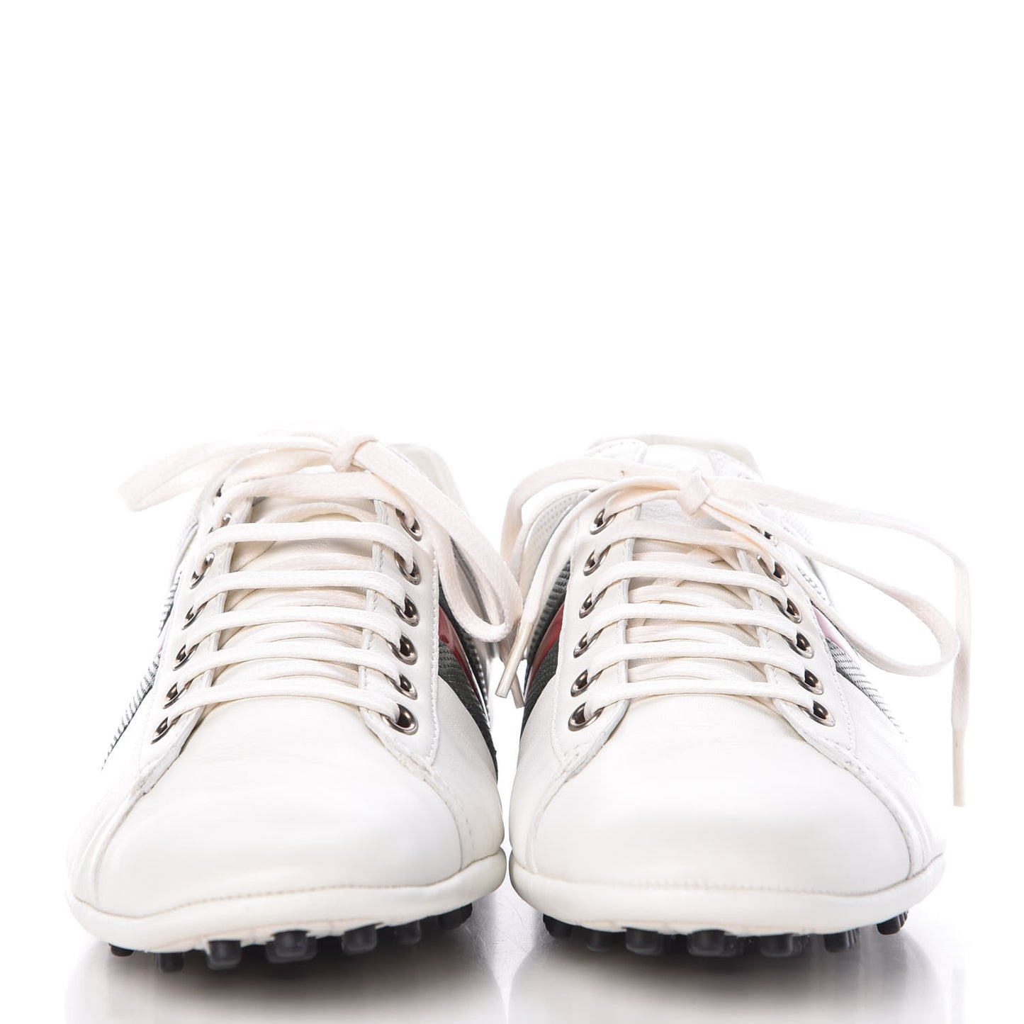 Calfskin Web Mens Lace Up Driver Sneakers 7 White