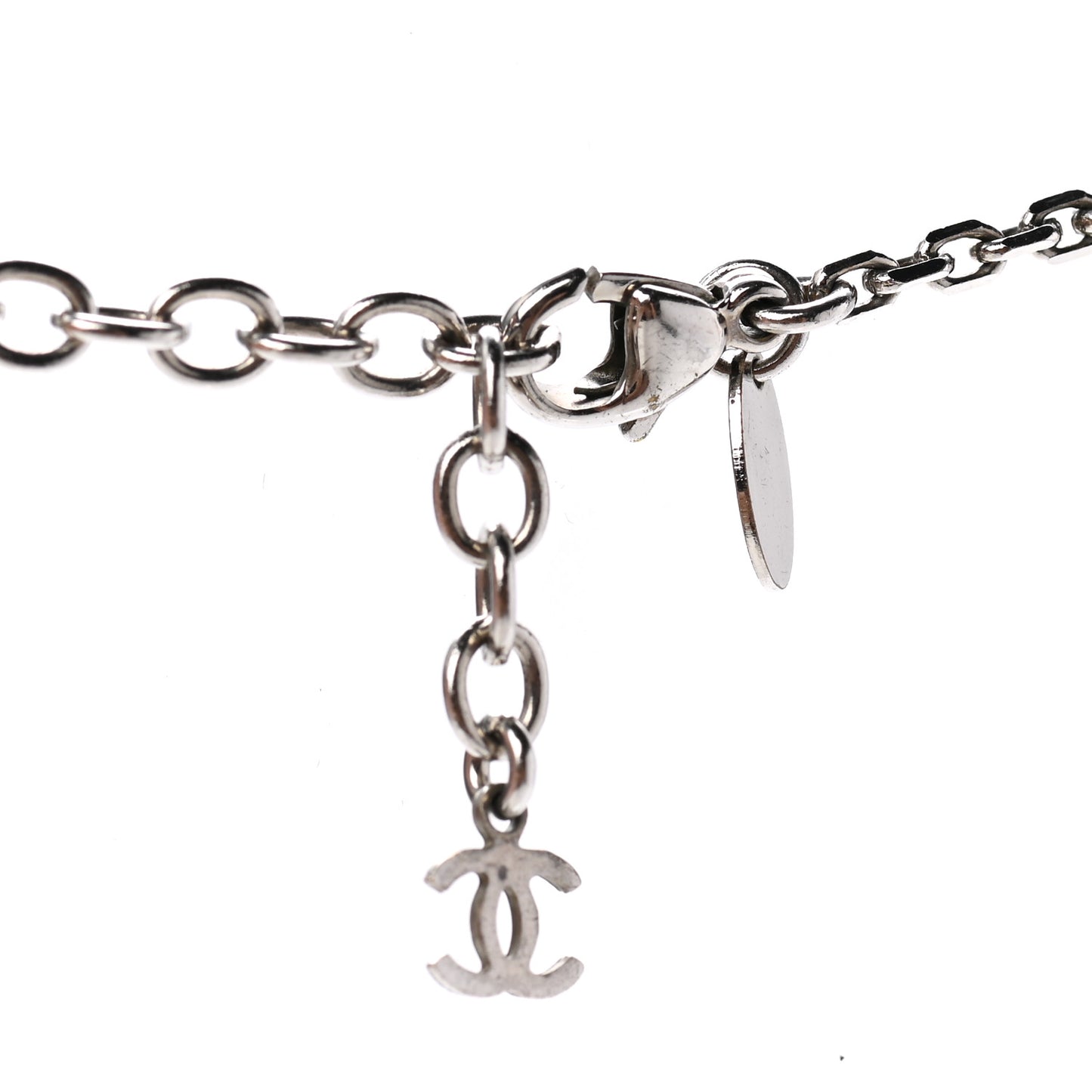 Lucite CC Square Charm Necklace