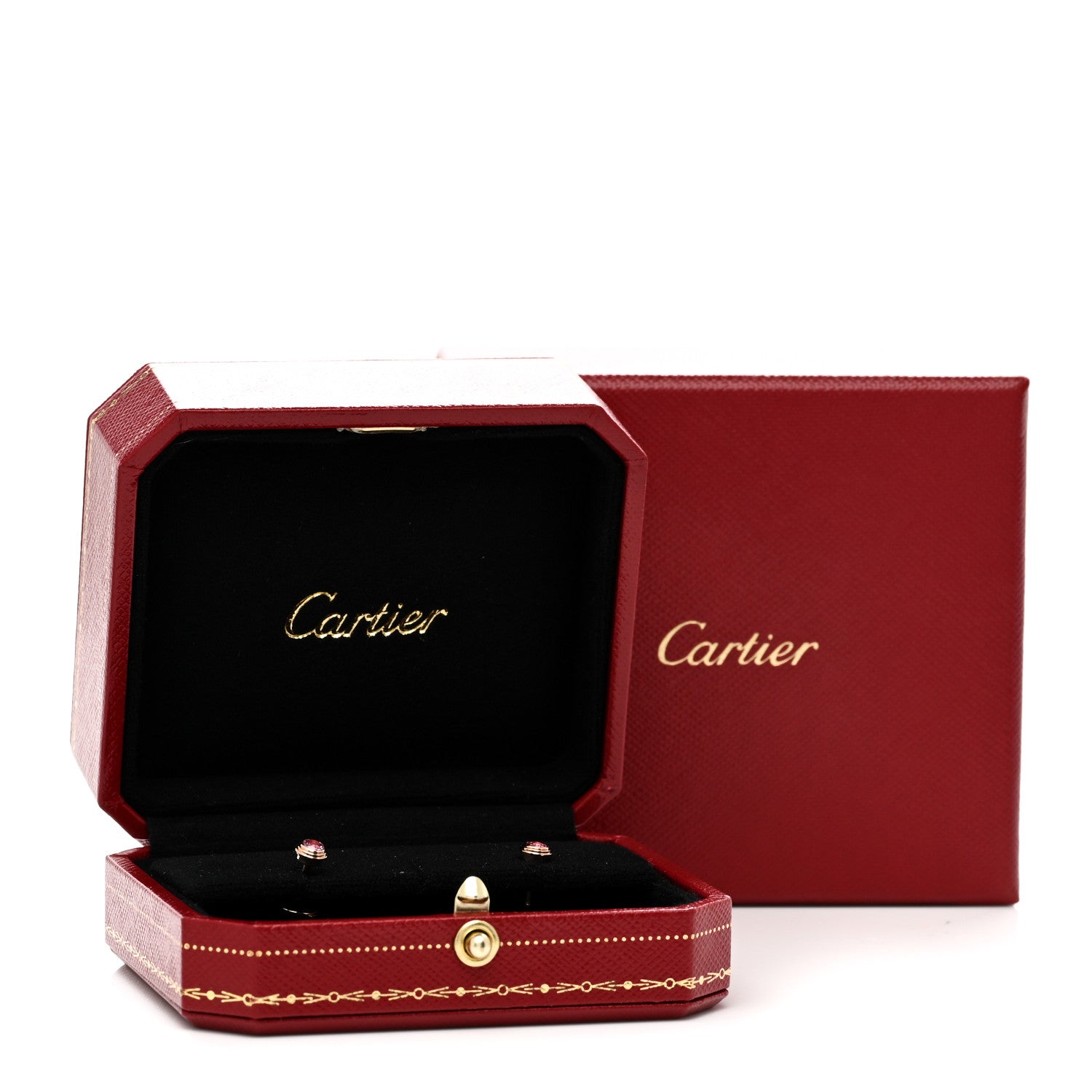 Cartier 18K Pink Gold Pink Sapphire D'Amour Earrings 5 of 5