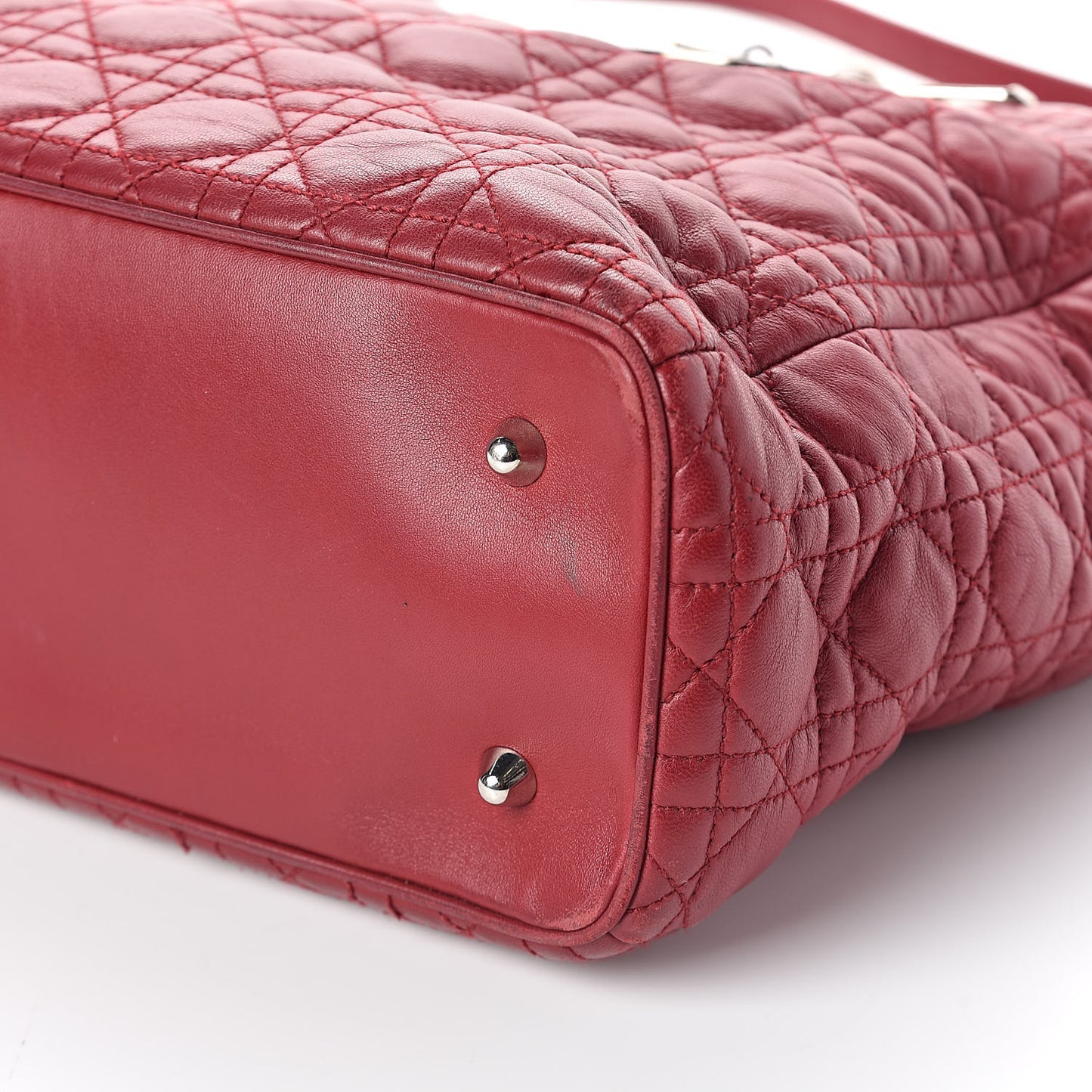 Lambskin Cannage Large Lady Dior Red