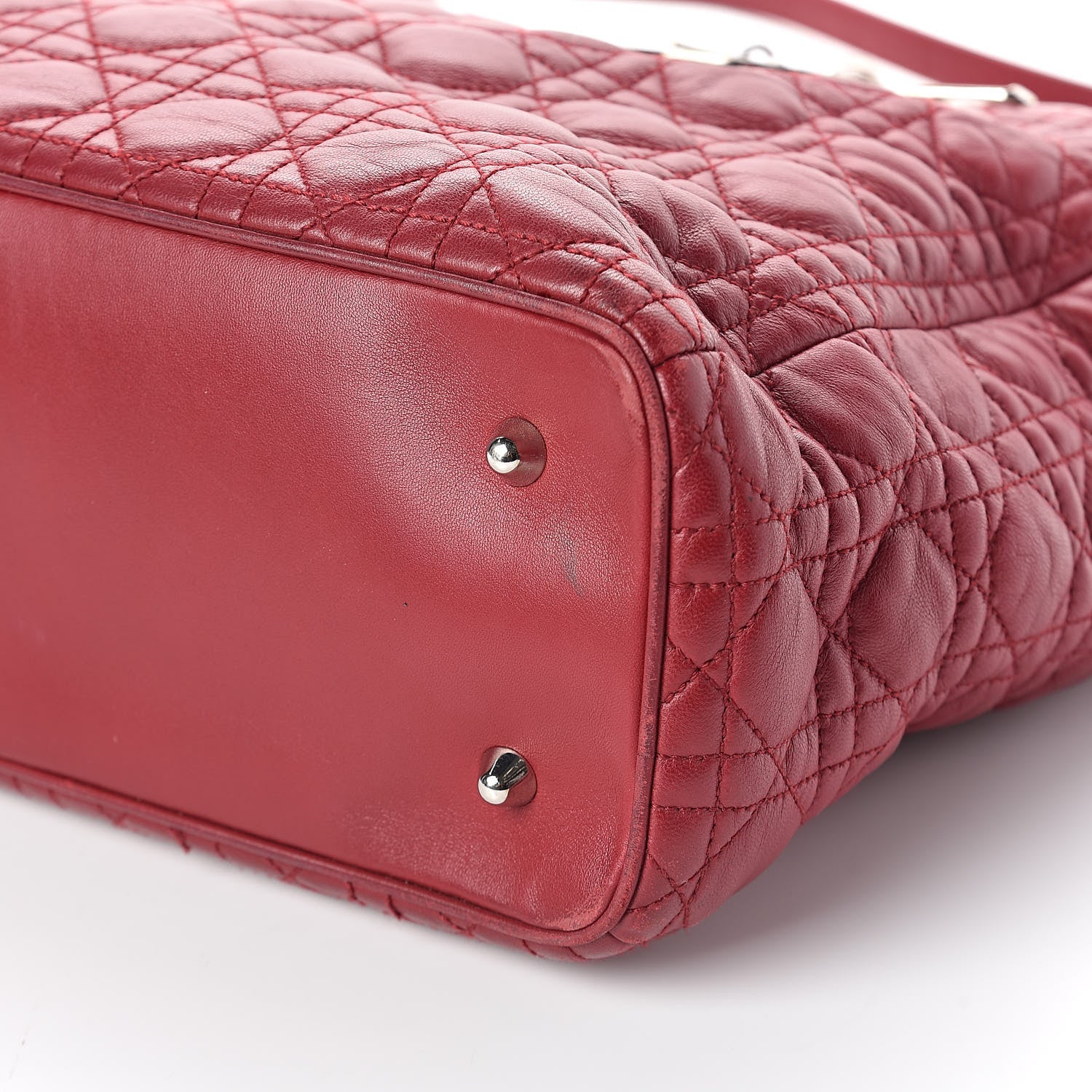 Christian Dior Lambskin Cannage Large Lady Dior Red 8 of 12
