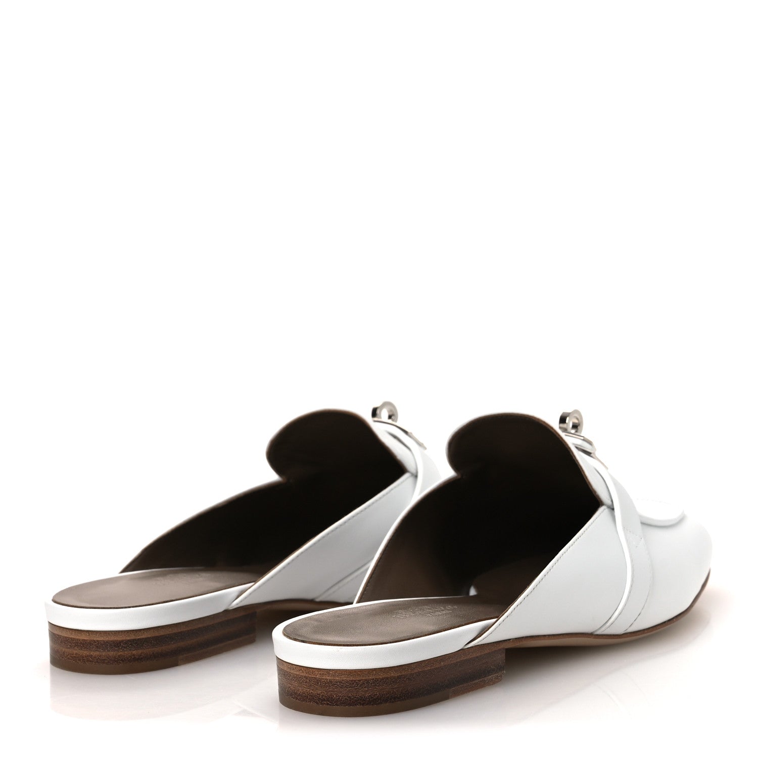 Hermes Calfskin Oz Mules 38 White 5 of 12
