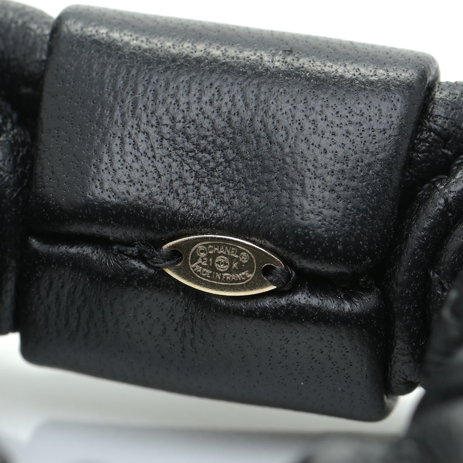 Chanel Lambskin Chain CC Hair Scrunchie Black Gold 5 of 6