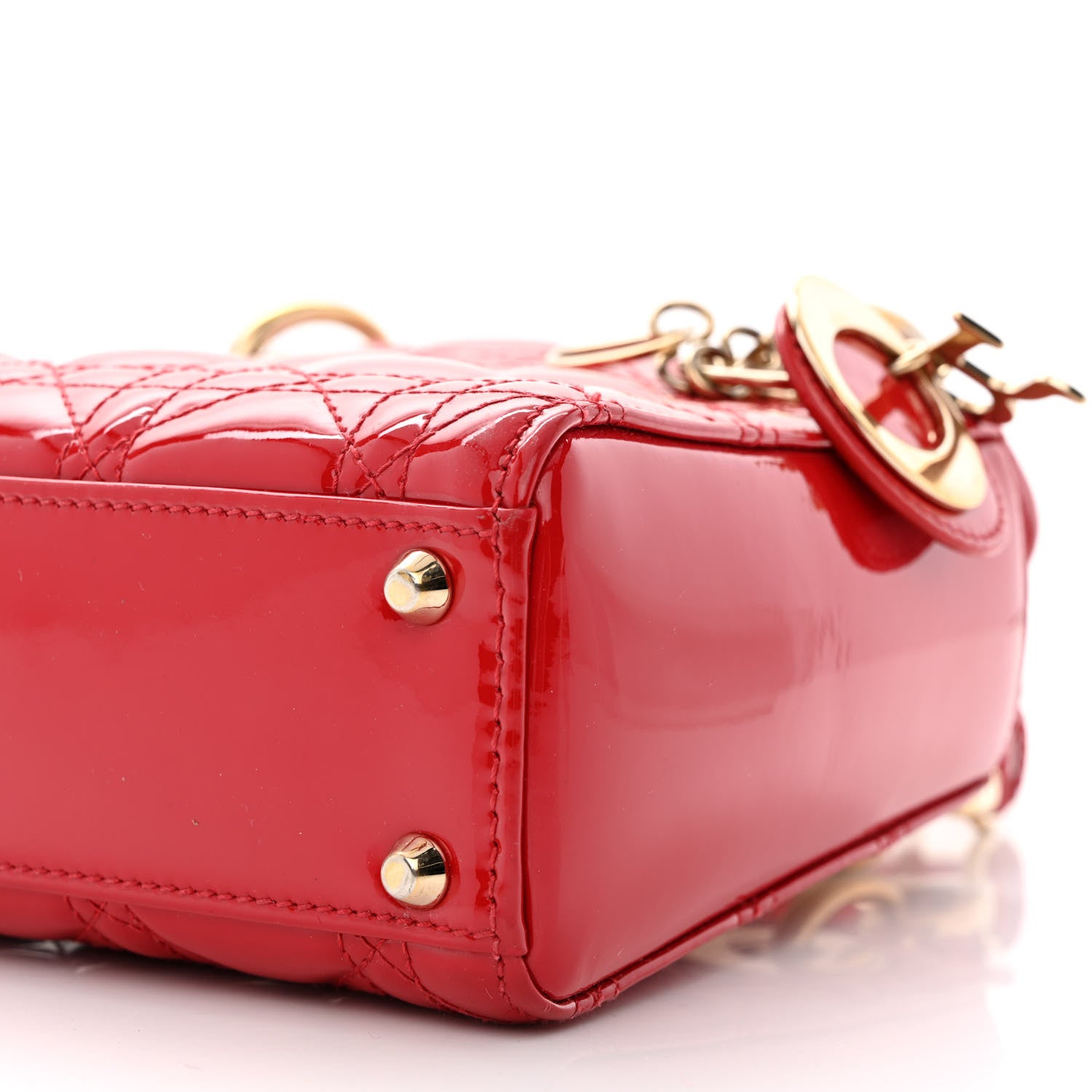 Christian Dior Patent Cannage Mini Lady Dior Red 10 of 10