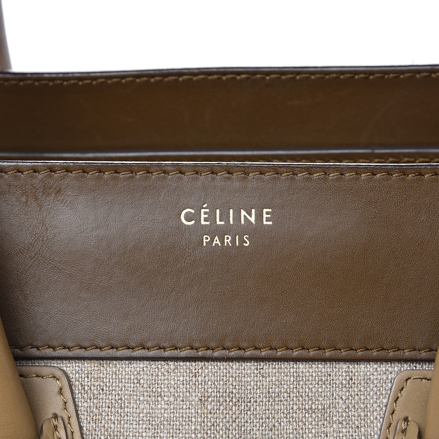 Celine Natural Canvas Smooth Calfskin Mini Luggage Brown 18 of 21