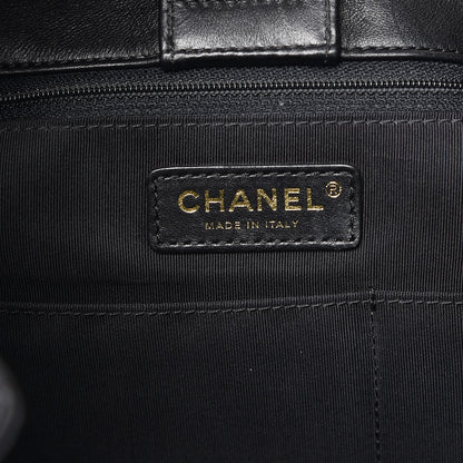Chanel Lambskin Quilted Large Drawstring Bag Black 6 of 13