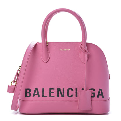 Balenciaga Signature Grained Calfskin S Ville Top Handle Bag Rose Bubblegum Black 1 of 13