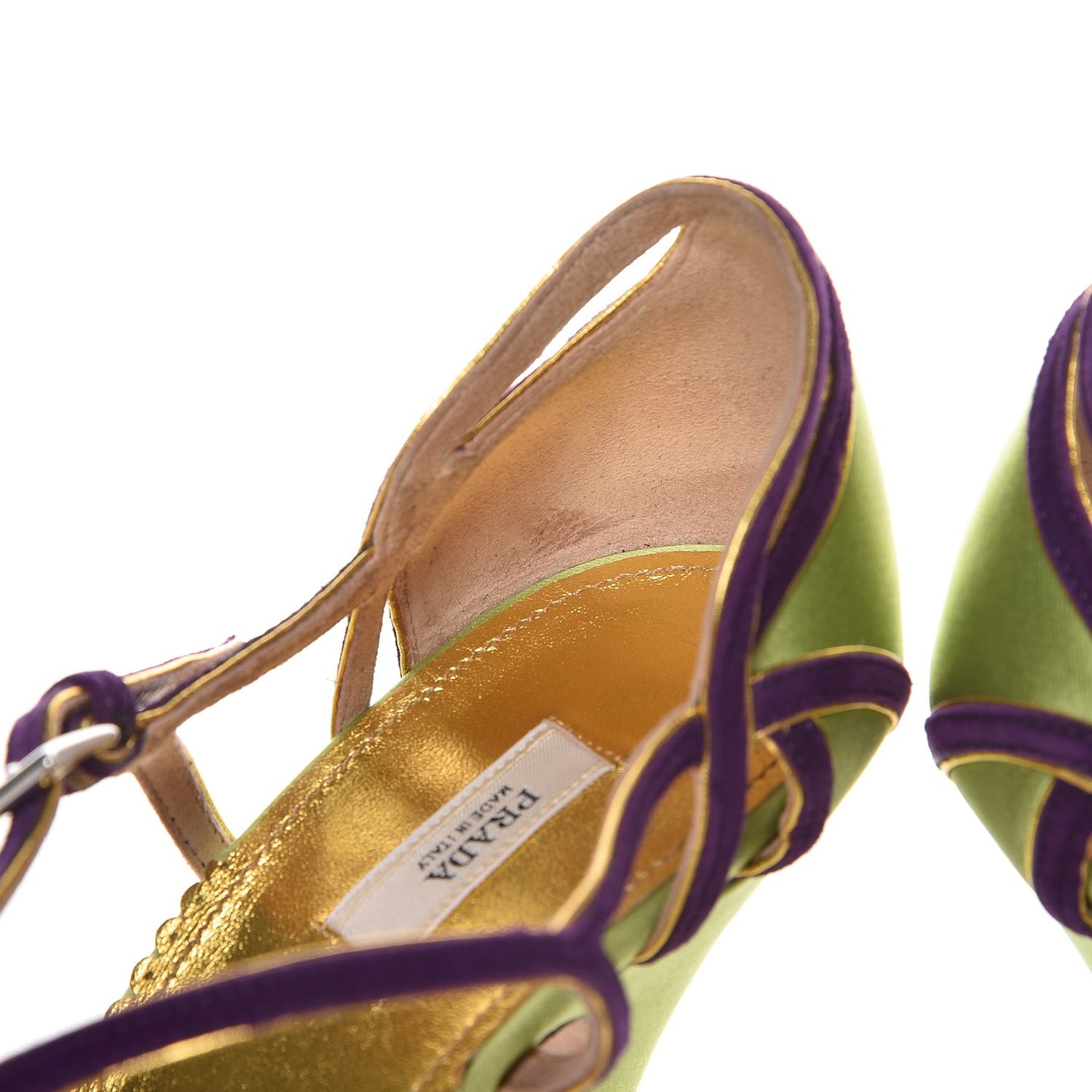 Satin Suede Strappy Sandals 40 Green