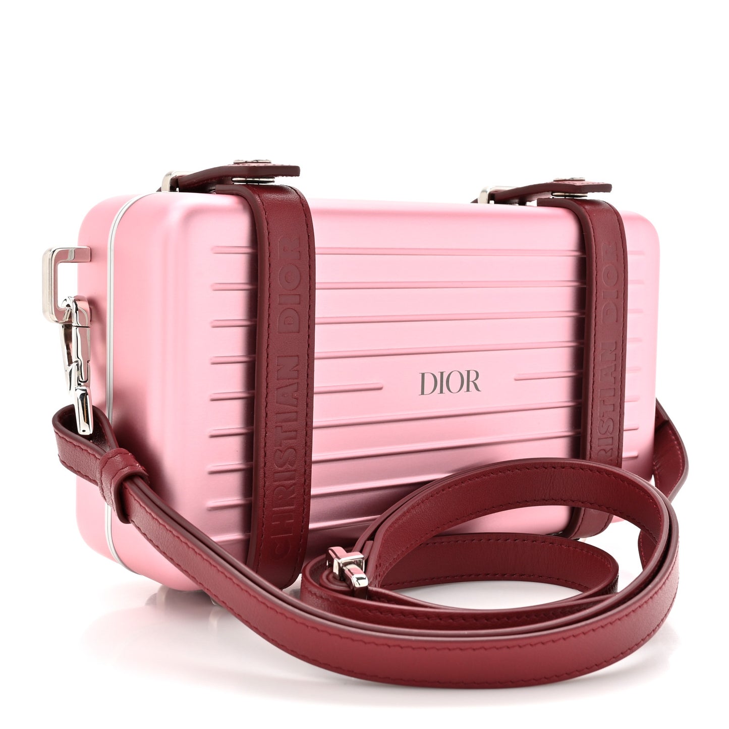 X RIMOWA Aluminum Personal Clutch On Strap Rose