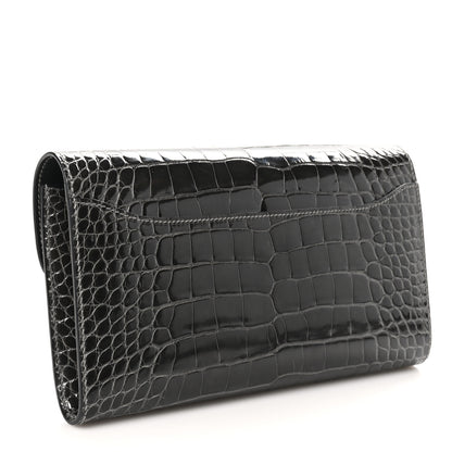 Hermes Shiny Alligator Constance Long Wallet Graphite 3 of 11