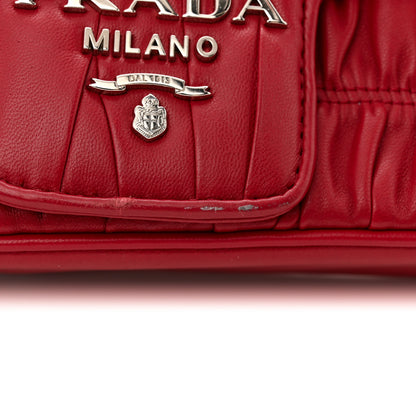 Prada Nappa Gaufre Small Chain Flap Shoulder Bag Fuoco 10 of 14
