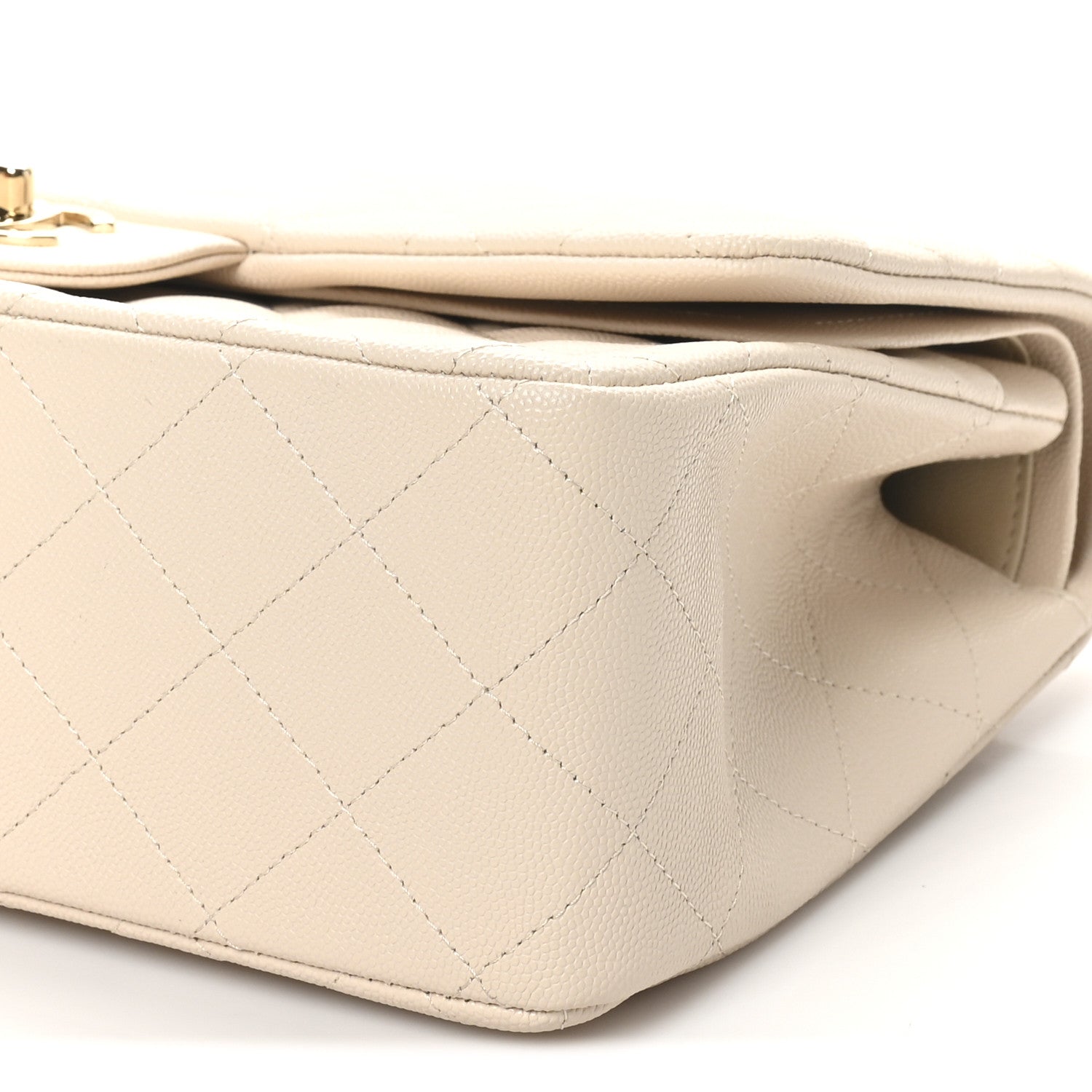 Chanel Caviar Quilted Jumbo Double Flap Light Beige 10 of 10