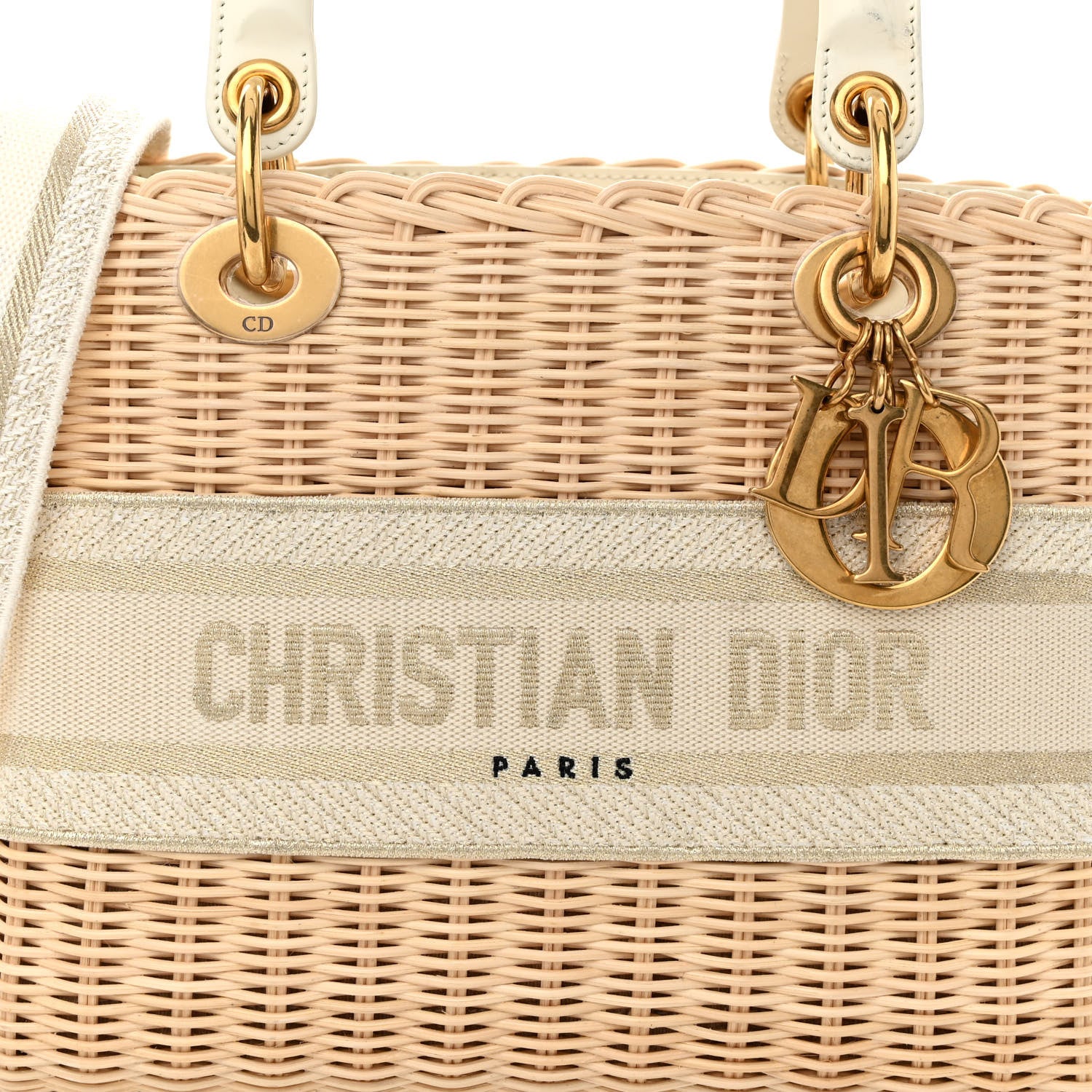 Christian Dior Wicker Oblique Medium Lady Dior Bag Beige 7 of 9