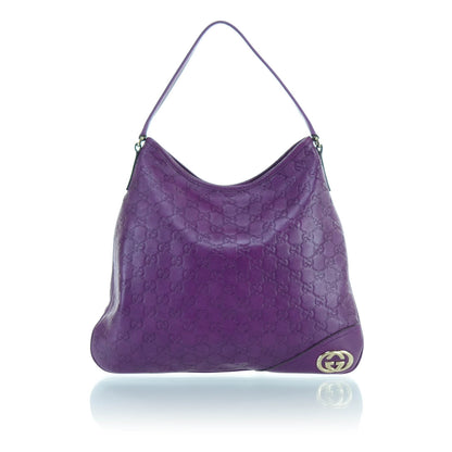 Gucci Guccissima New Britt Hobo Purple 1 of 11