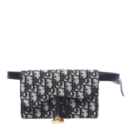 Christian Dior Oblique Saddle Belt Bag Blue 1 of 8