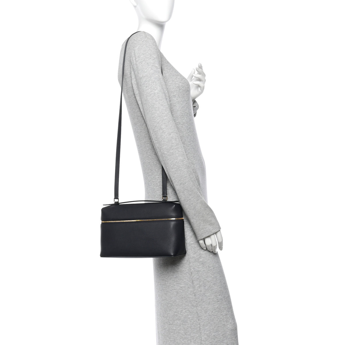 Loro Piana Grained Calfskin Extra Bag L27 Navy 2 of 10