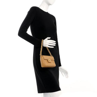 Chanel Caviar Quilted Handbag Dark Beige 2 of 9