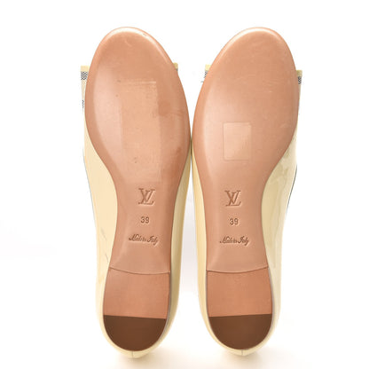 Louis Vuitton Damier Azur Patent Valentine Ballerina Flats 39 5 of 10